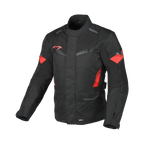 Macna Vaulture Nero/Rosso – Giacca Moto Touring Impermeabile CE Uomo – vista frontale