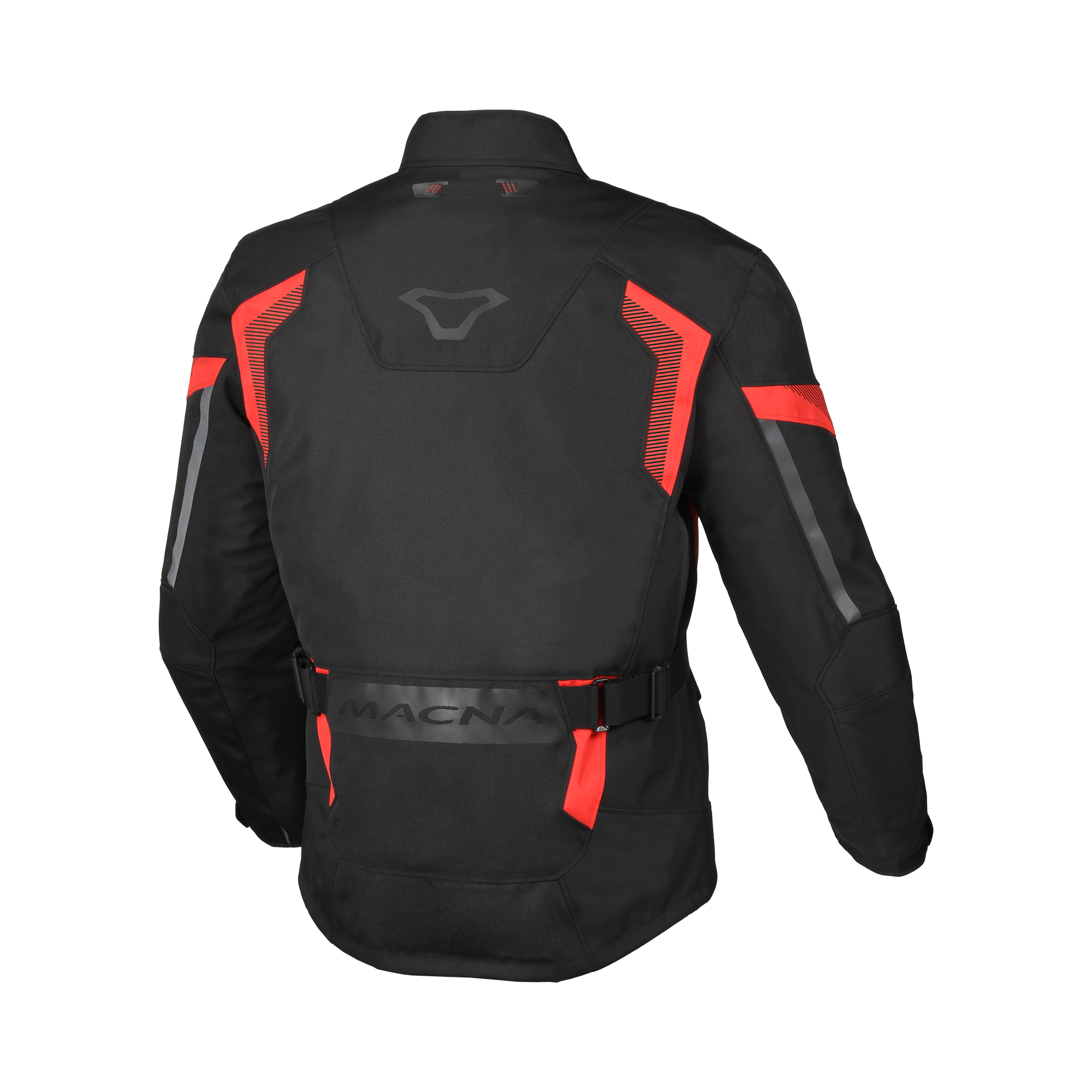 Macna Vaulture Nero/Rosso – Giacca Moto Touring Impermeabile CE Uomo – vista posteriore