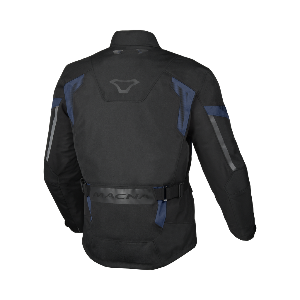 Macna Vaulture Nero/Blu – Giacca Moto Touring Impermeabile CE Uomo – vista posteriore