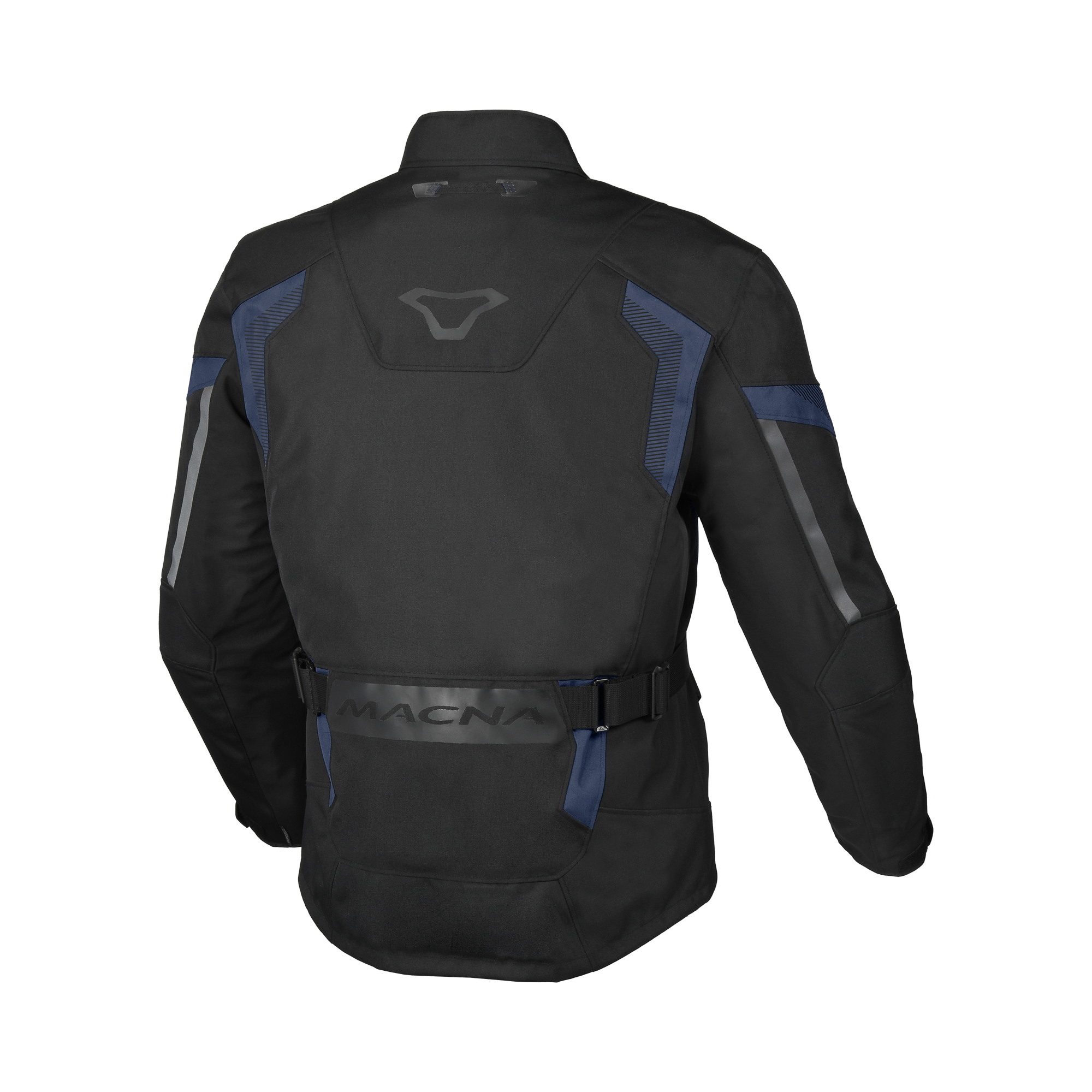 Macna Vaulture Nero/Blu – Giacca Moto Touring Impermeabile CE Uomo – vista posteriore