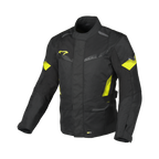 Macna Vaulture Nero/Giallo Fluo – Giacca Moto Touring Impermeabile CE Uomo – vista frontale