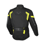 Macna Vaulture Nero/Giallo Fluo – Giacca Moto Touring Impermeabile CE Uomo – vista posteriore