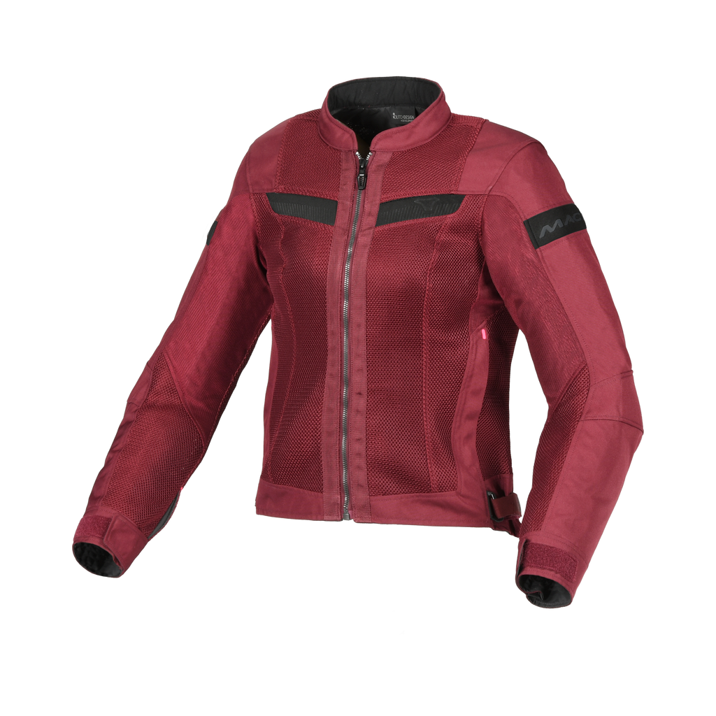Macna Velotura Rosso Scuro – Giacca Moto City Estiva in Rete Donna