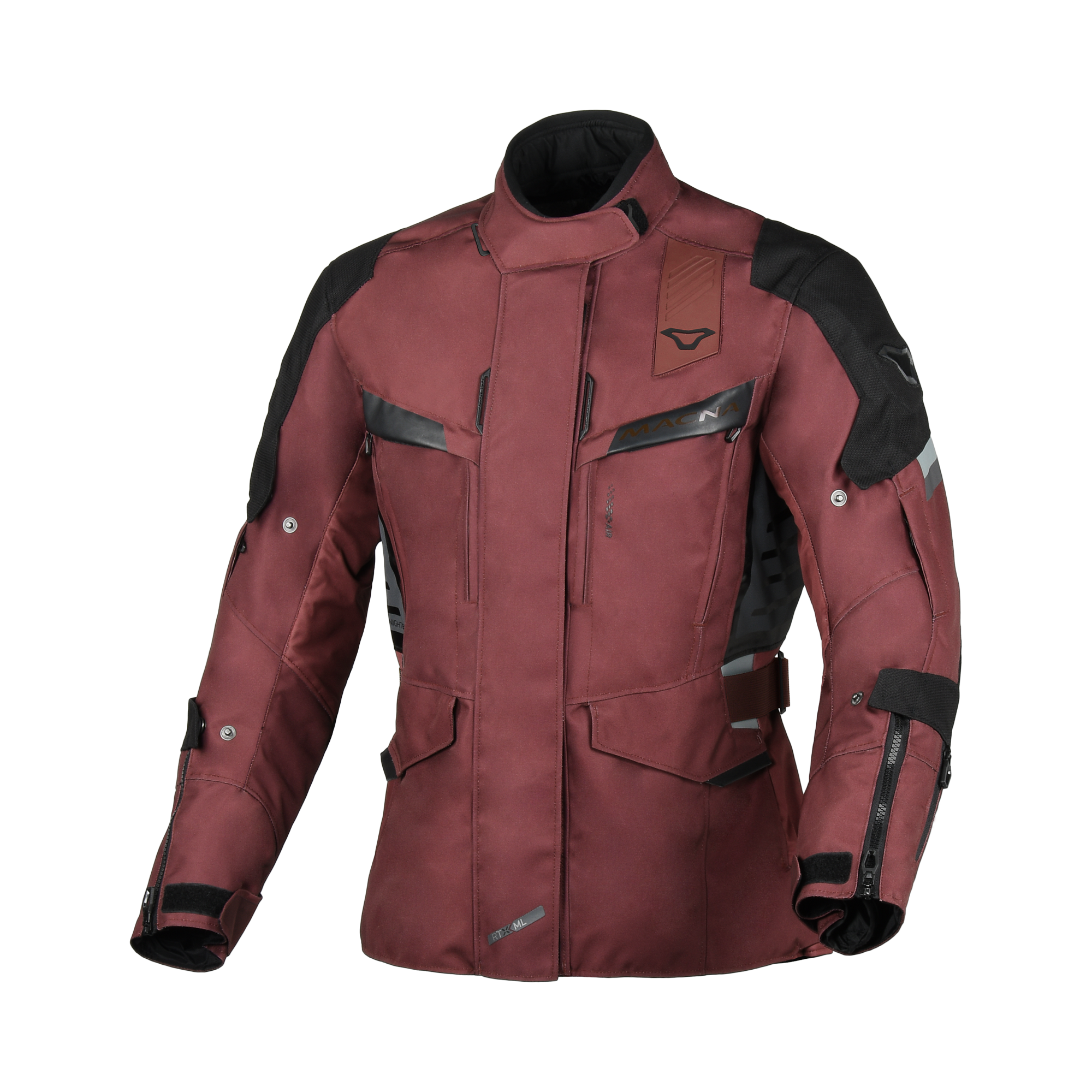 Macna Zastra Rosso Scuro – Giacca Moto Adventure 4 Stagioni Impermeabile CE Donna – vista frontale