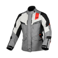 Macna Zastra Grigio/Rosso – Giacca Moto Adventure 4 Stagioni Impermeabile CE Donna – vista frontale