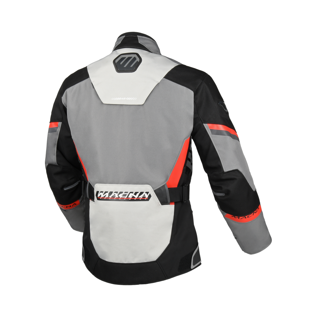 Macna Zastra Grigio/Rosso – Giacca Moto Adventure 4 Stagioni Impermeabile CE Donna – vista posteriore