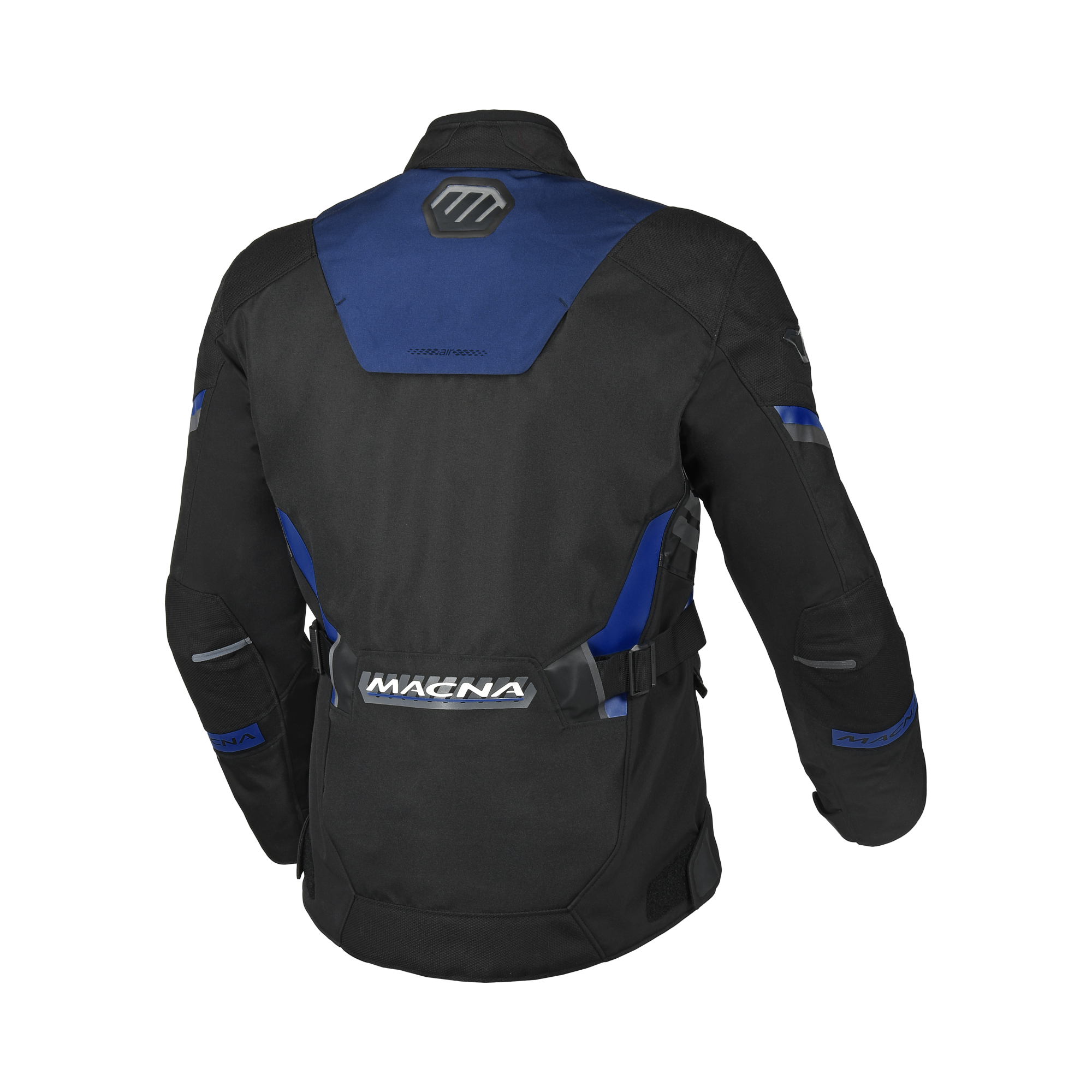 Macna Zastro Nero/Blu Scuro – Giacca Moto Adventure 4 Stagioni Impermeabile CE Uomo – vista posteriore