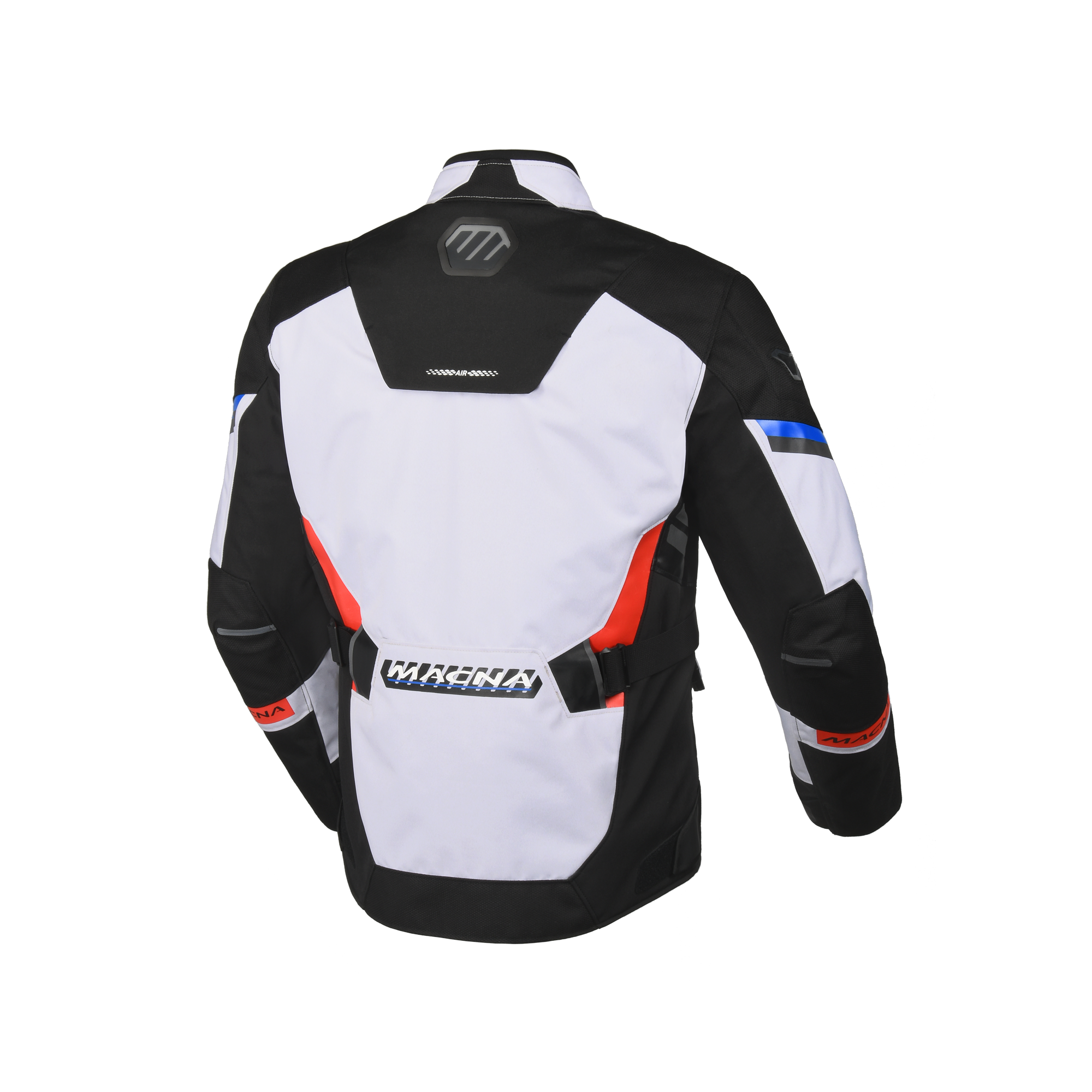 Macna Zastro Nero/Grigio – Giacca Moto Adventure 4 Stagioni Impermeabile CE Uomo – vista posteriore