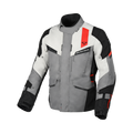 Macna Zastro Grigio/Rosso – Giacca Moto Adventure 4 Stagioni Impermeabile CE Uomo – vista frontale