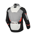Macna Zastro Grigio/Rosso – Giacca Moto Adventure 4 Stagioni Impermeabile CE Uomo – vista posteriore