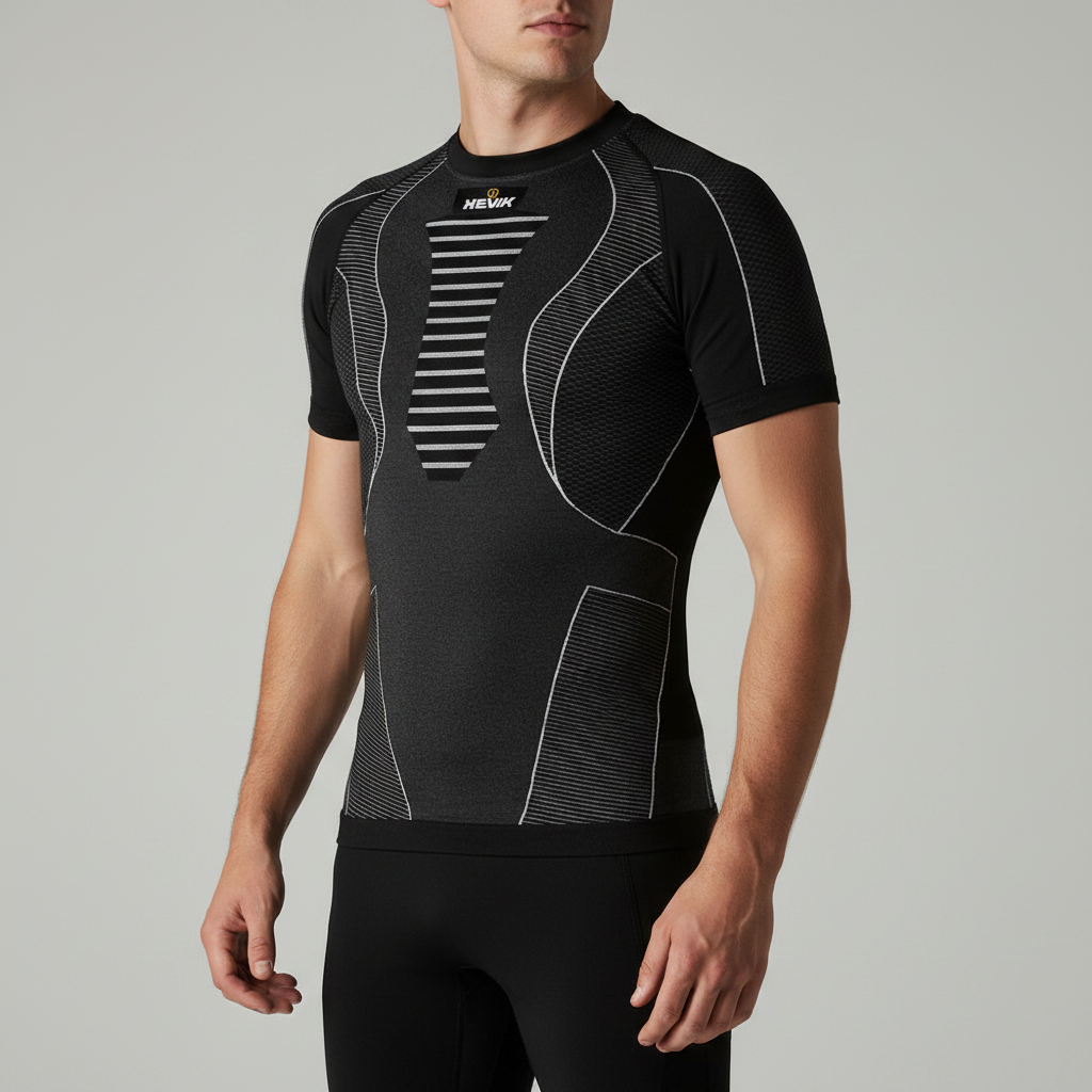 Maglia Tecnica Hevik Manica Corta Nera Nero Abbigliamento Tecnico - Moon Bike - Vista 4