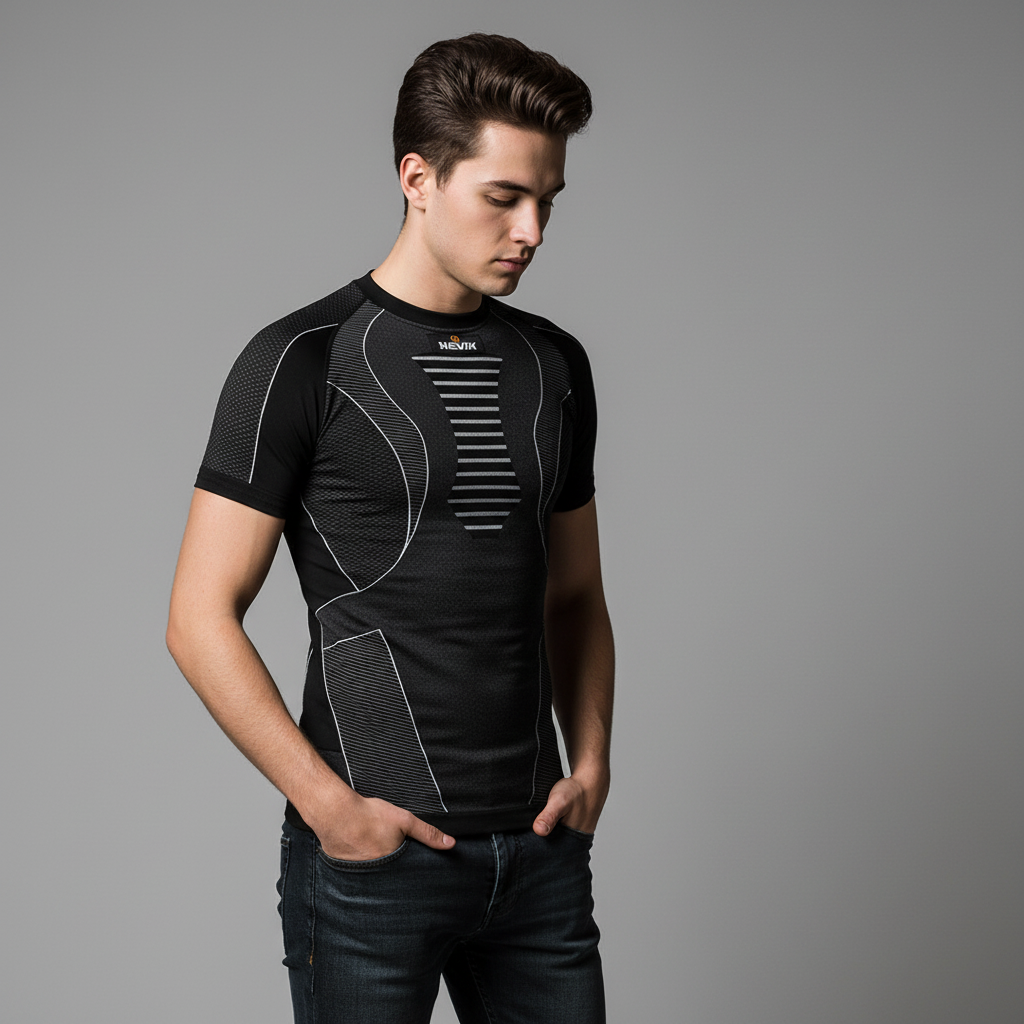 Maglia Tecnica Hevik Manica Corta Nera Nero Abbigliamento Tecnico - Moon Bike - Vista 3