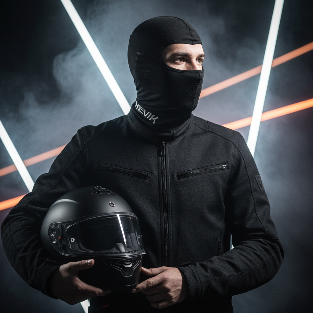 Maschera Sottocasco Hevik a Tubo Carbon Nero Scaldacollo e Sottocasco - Moon Bike - Vista 5