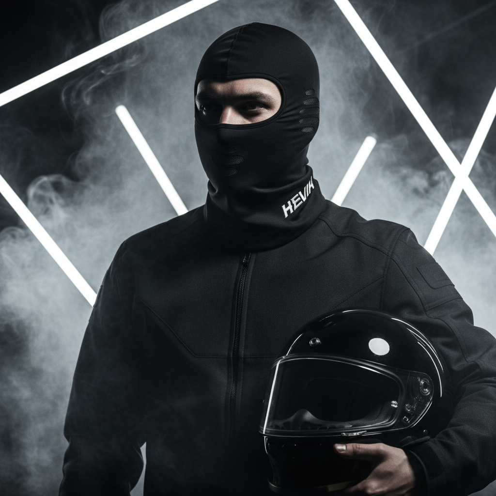Maschera Sottocasco Hevik a Tubo Carbon Nero Scaldacollo e Sottocasco - Moon Bike - Vista 6