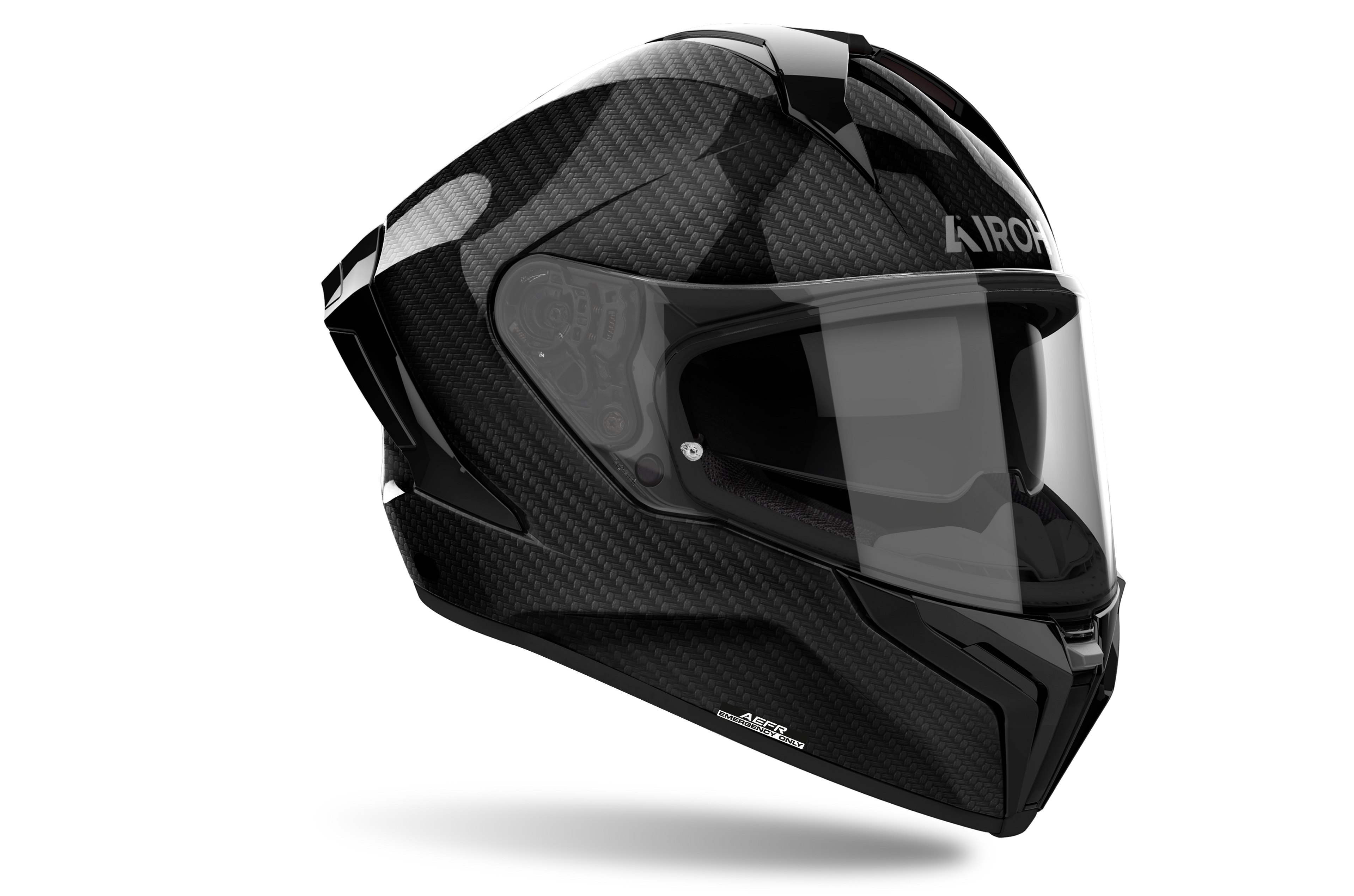 Casco integrale Airoh Matryx Carbon carbonio lucido cod. MXC99, tre quarti anteriore