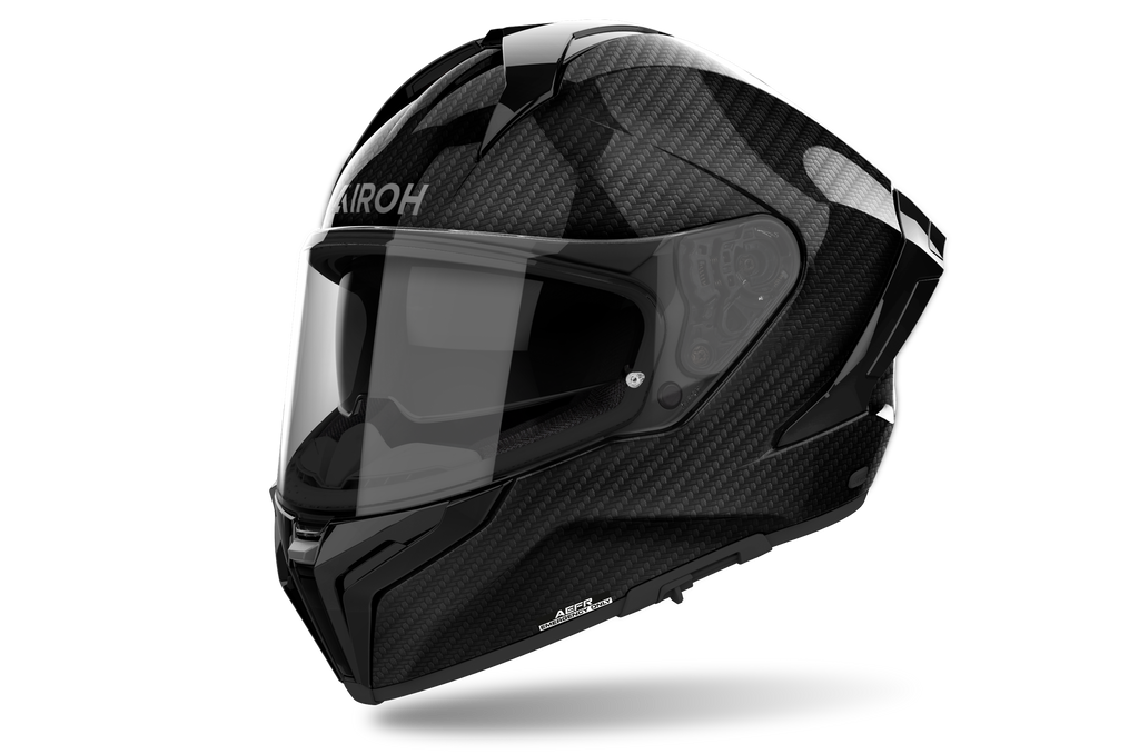 Airoh Matryx Carbon carbonio lucido MXC99: profilo con presa d'aria sulla mentoniera