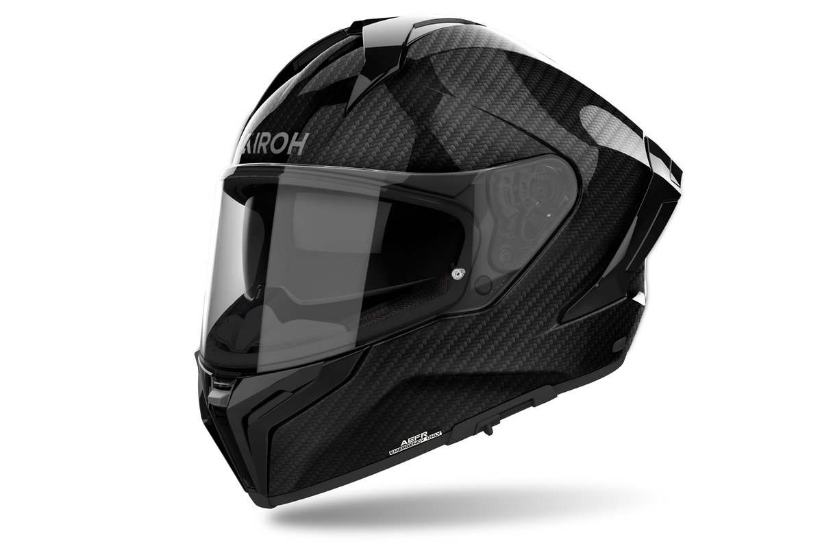 Airoh Matryx Carbon carbonio lucido MXC99: profilo con presa d'aria sulla mentoniera