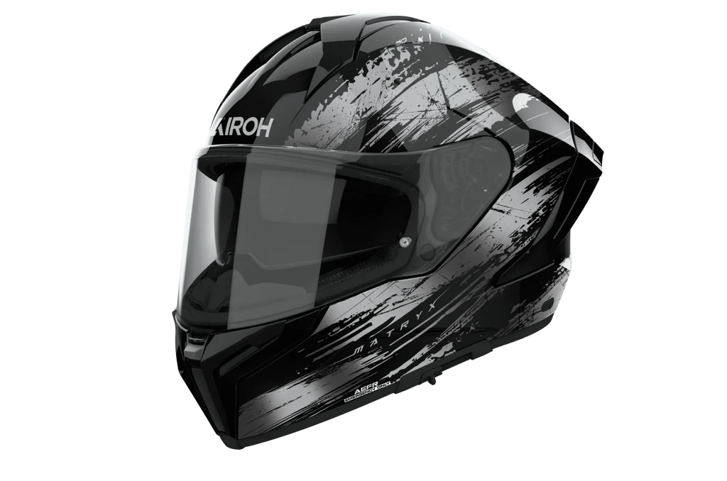 Airoh Matryx Reflex grigio lucido MXRE16: casco integrale con grafica a pennellate