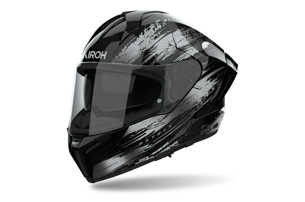 Airoh Matryx Reflex grigio lucido MXRE16: profilo con presa d'aria sulla mentoniera