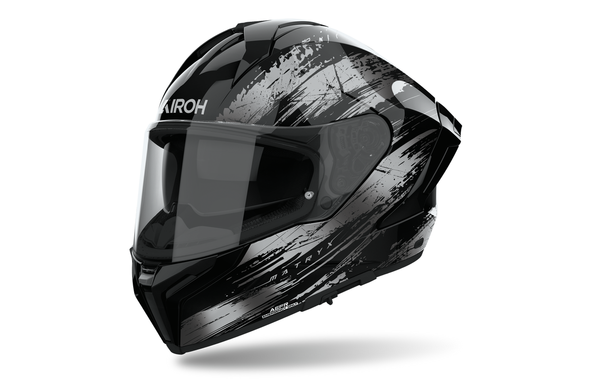 Airoh Matryx Reflex grigio lucido MXRE16: profilo con presa d'aria sulla mentoniera