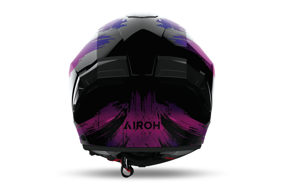 Airoh Matryx Reflex viola lucido MXRE54, retro con estrattori d'aria e logo Airoh