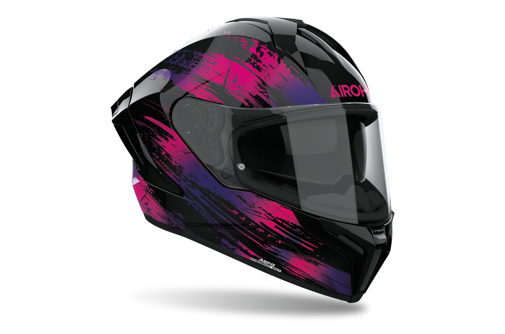 Casco integrale Airoh Matryx Reflex viola lucido cod. MXRE54, tre quarti anteriore