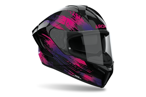 Casco integrale Airoh Matryx Reflex viola lucido cod. MXRE54, tre quarti anteriore