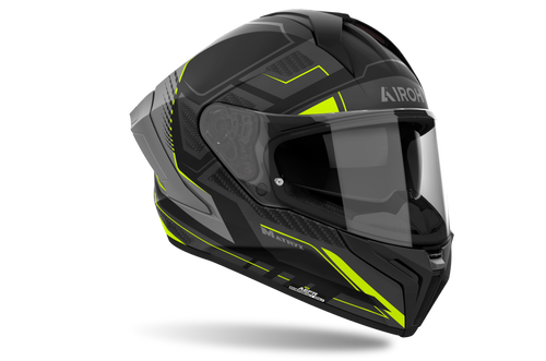 Airoh Matryx Rocket Yellow Matt – Casco Integrale Composite Carbon ECE 22.06 Giallo - Moon Bike - Vista 1