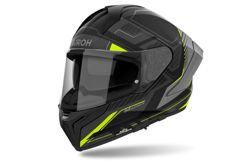 Airoh Matryx Rocket Yellow Matt – Casco Integrale Composite Carbon ECE 22.06 Giallo - Moon Bike - Vista 2