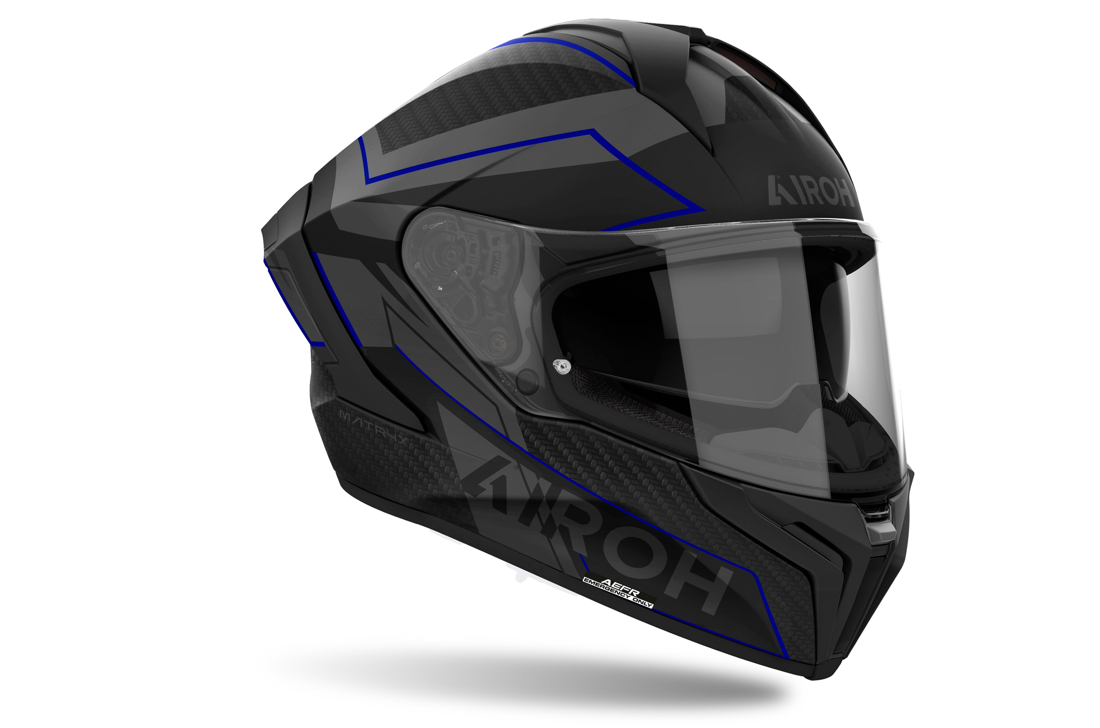 Airoh Airoh Matryx Sentinel Blue Matt – Casco Integrale Composite Carbon ECE 22.06 Blu Caschi integrali - Moon Bike - Vista 2