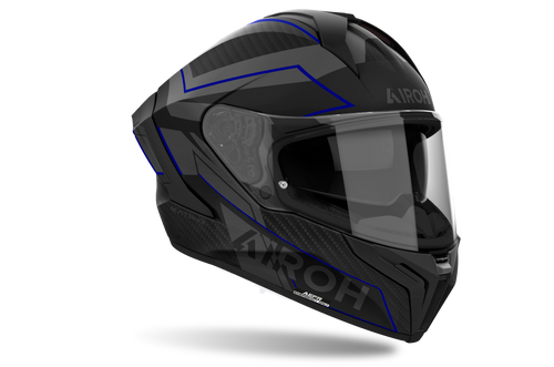 Airoh Matryx Sentinel Blue Matt – Casco Integrale Composite Carbon ECE 22.06 Blu - Moon Bike - Vista 2