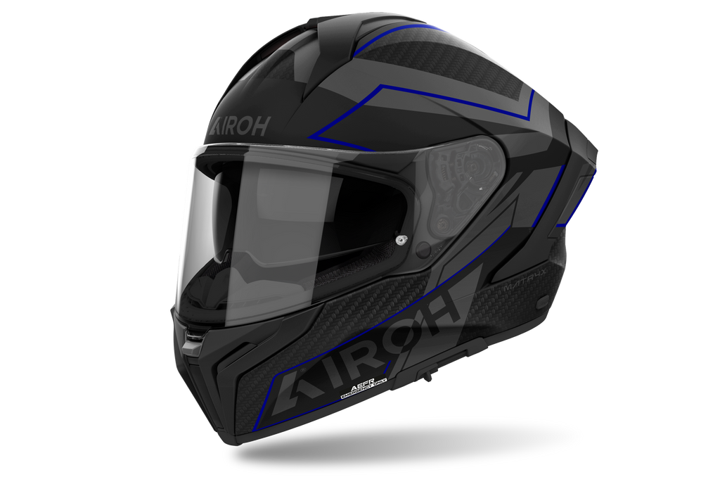 Airoh Airoh Matryx Sentinel Blue Matt – Casco Integrale Composite Carbon ECE 22.06 Blu Caschi integrali - Moon Bike - Vista 3