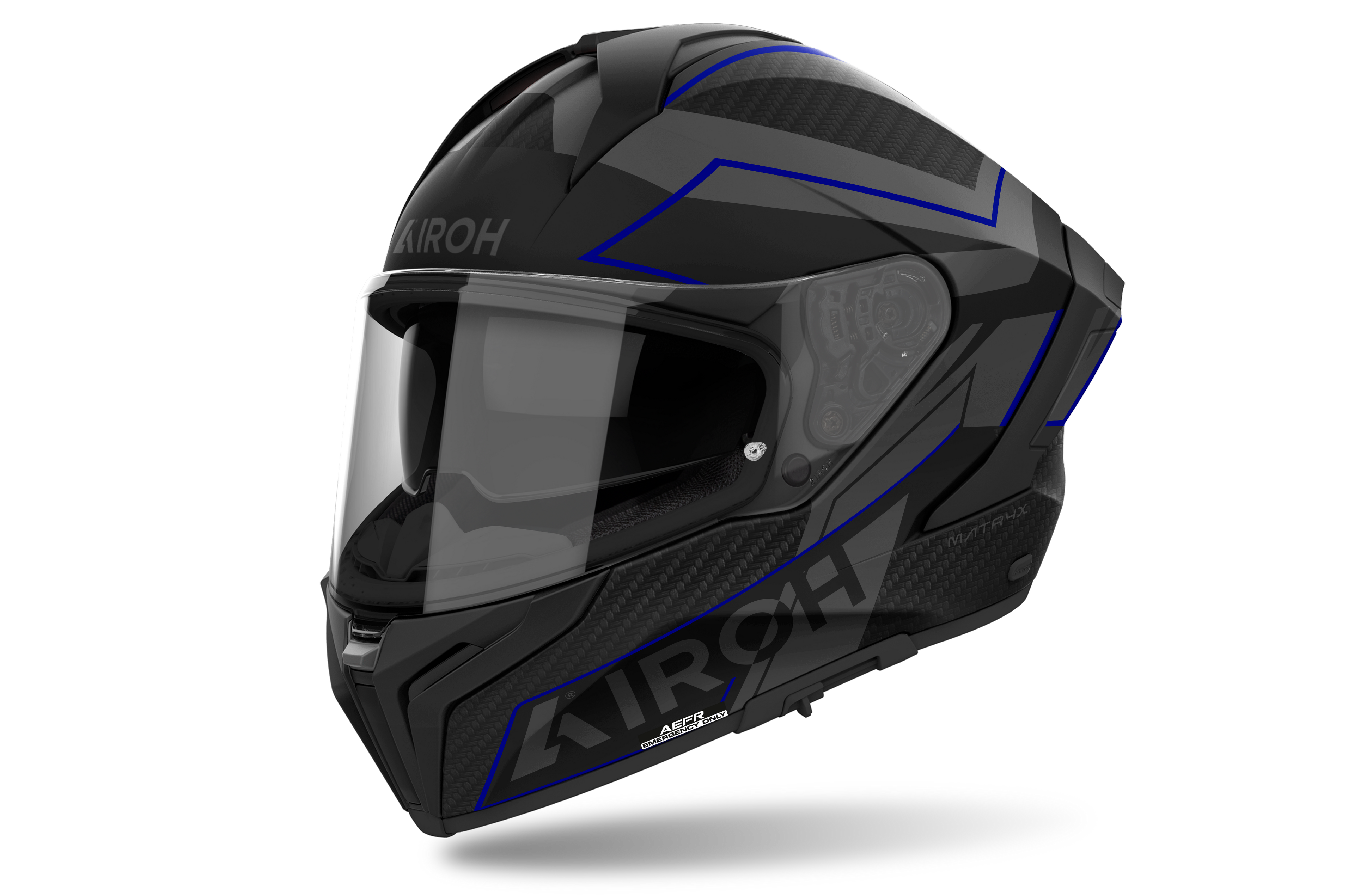Airoh Airoh Matryx Sentinel Blue Matt – Casco Integrale Composite Carbon ECE 22.06 Blu Caschi integrali - Moon Bike - Vista 3