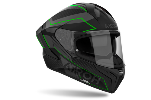 Airoh Matryx Sentinel Green Matt – Casco Integrale Composite Carbon ECE 22.06 Verde - Moon Bike - Vista 2