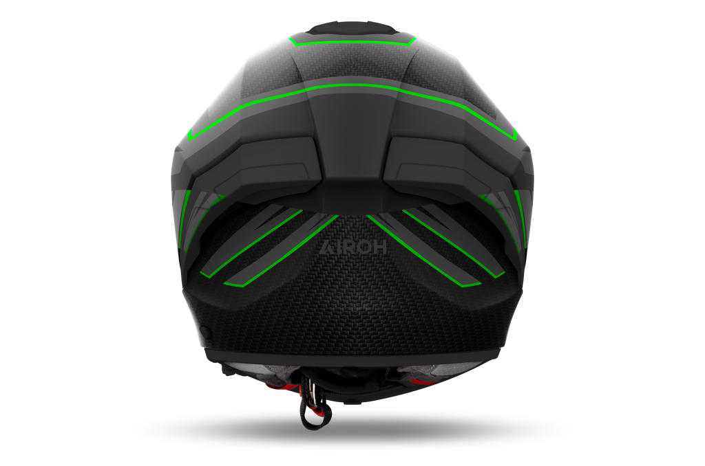 Airoh Matryx Sentinel Green Matt casco integrale - vista posteriore