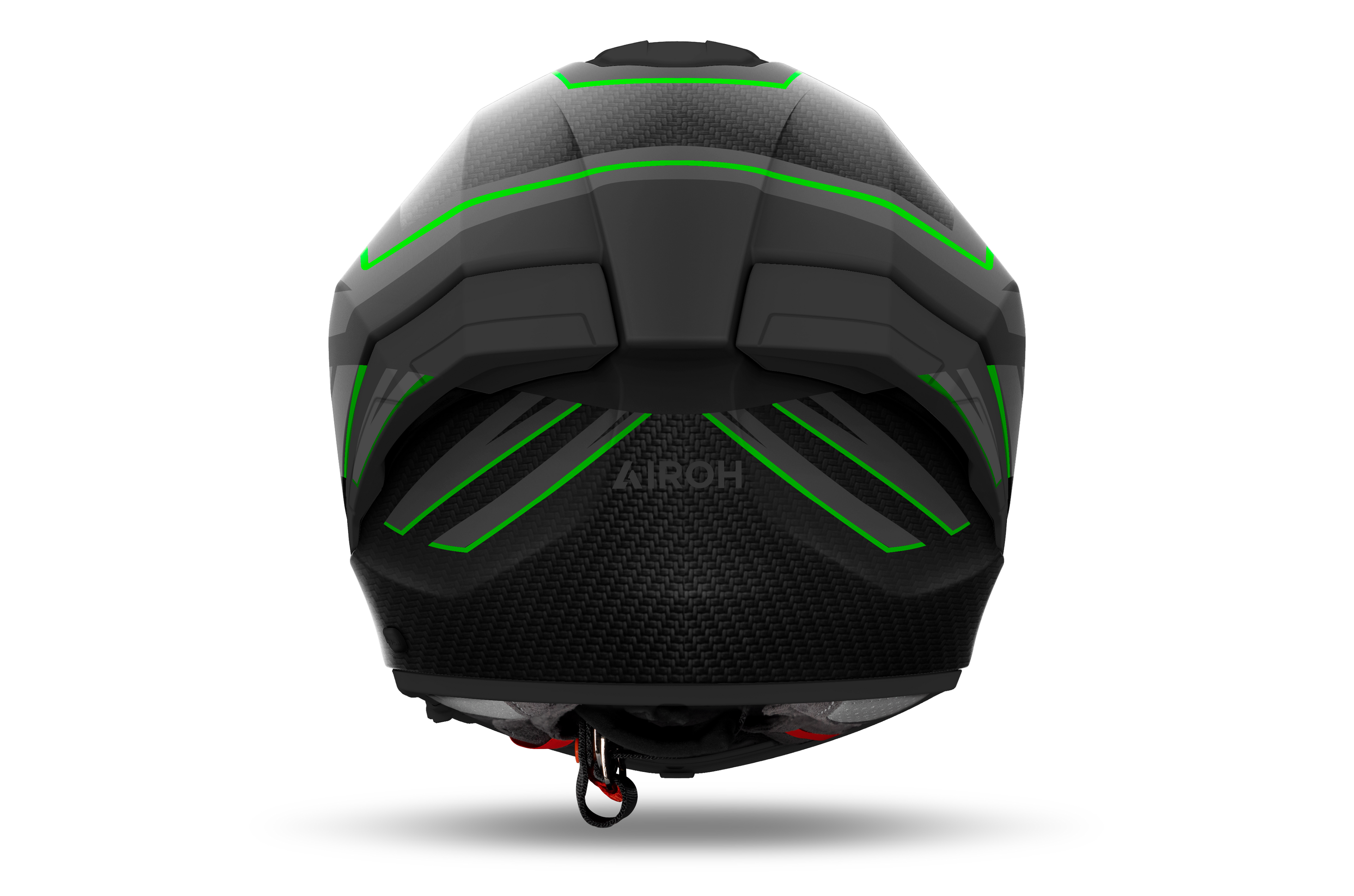 Airoh Matryx Sentinel Green Matt casco integrale - vista posteriore