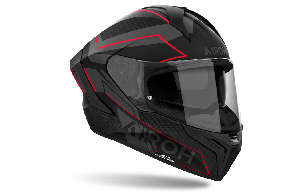 Airoh Airoh Matryx Sentinel Red Matt – Casco Integrale Composite Carbon ECE 22.06 Rosso Caschi integrali - Moon Bike - Vista 2