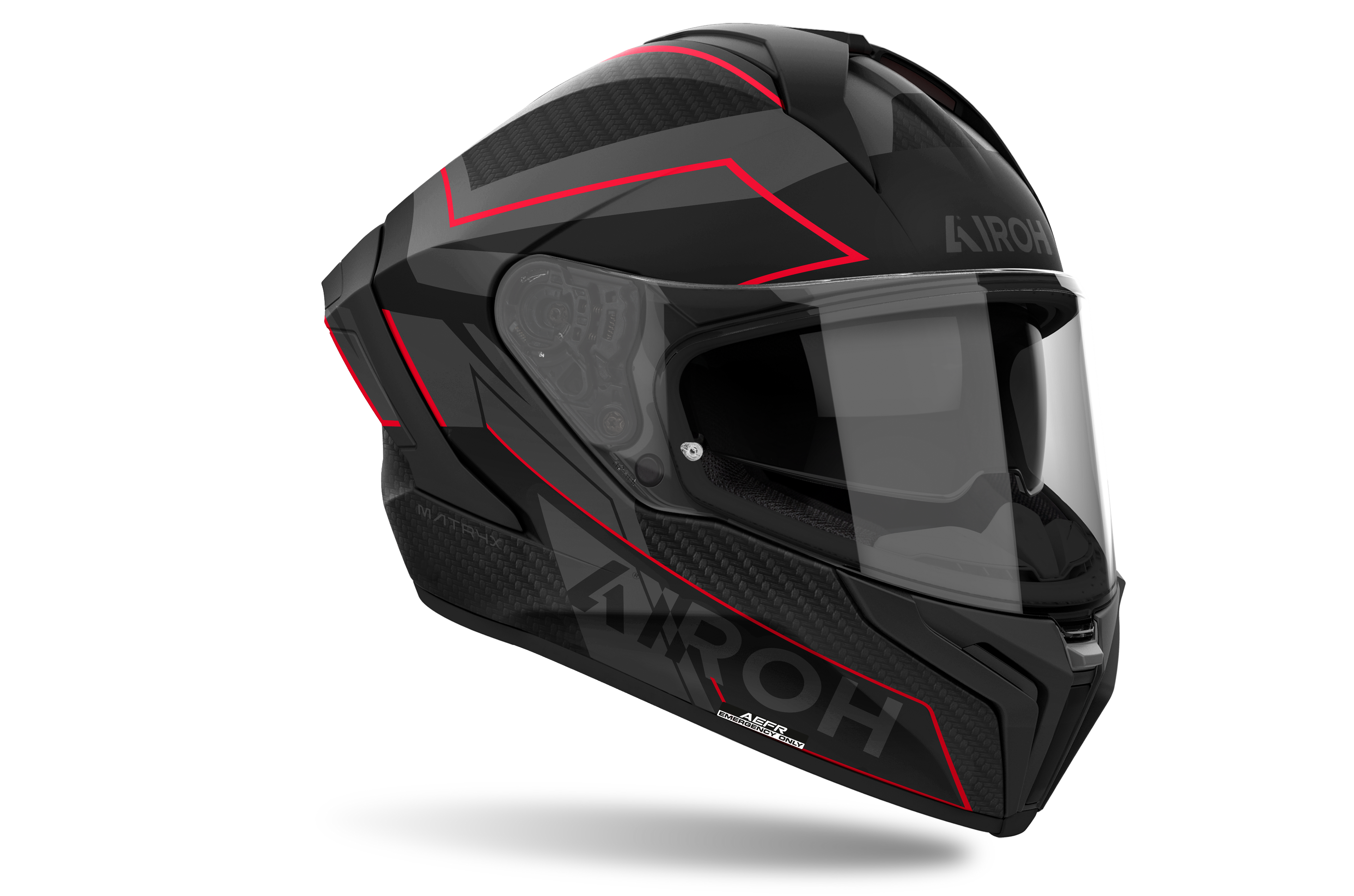Airoh Airoh Matryx Sentinel Red Matt – Casco Integrale Composite Carbon ECE 22.06 Rosso Caschi integrali - Moon Bike - Vista 2