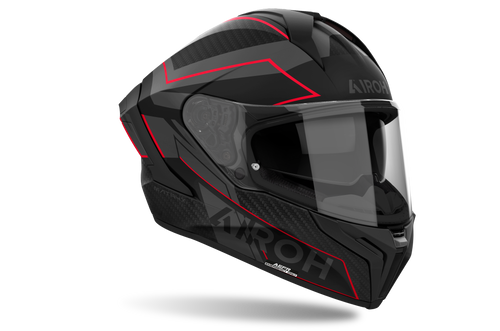 Airoh Matryx Sentinel Red Matt – Casco Integrale Composite Carbon ECE 22.06 Rosso - Moon Bike - Vista 2