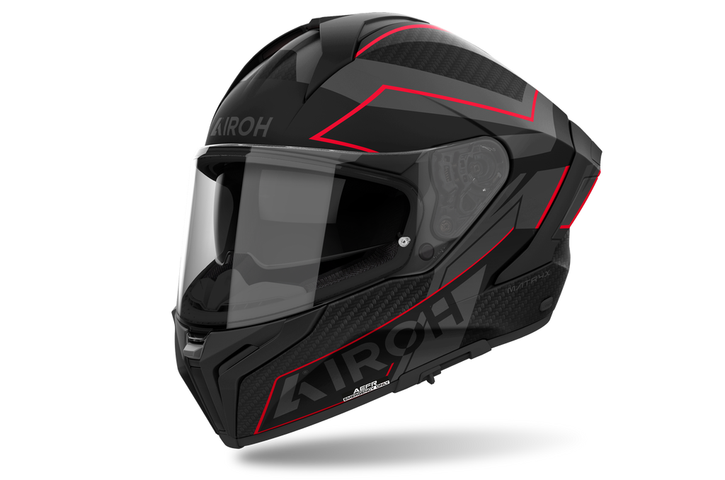 Airoh Airoh Matryx Sentinel Red Matt – Casco Integrale Composite Carbon ECE 22.06 Rosso Caschi integrali - Moon Bike - Vista 3