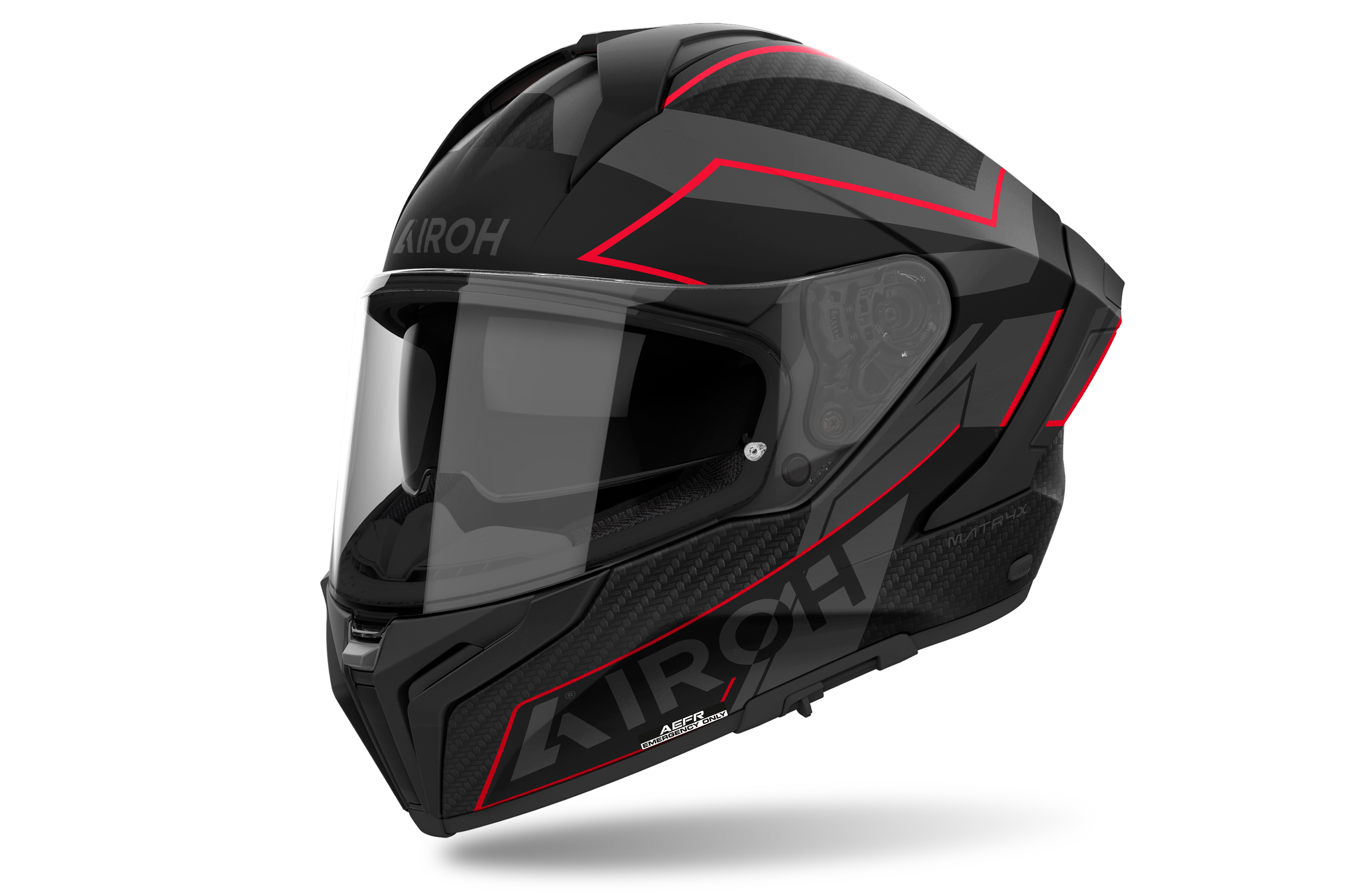 Airoh Airoh Matryx Sentinel Red Matt – Casco Integrale Composite Carbon ECE 22.06 Rosso Caschi integrali - Moon Bike - Vista 3