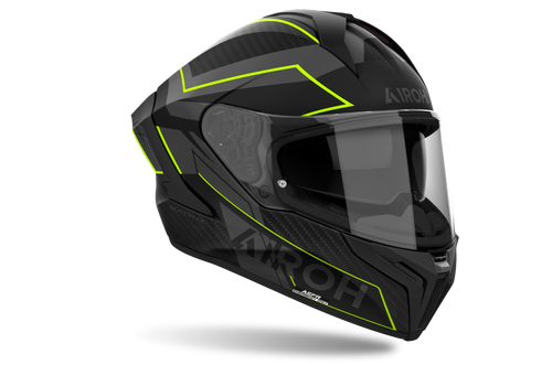 Airoh Matryx Sentinel Yellow Matt – Casco Integrale Composite Carbon ECE 22.06 Giallo - Moon Bike - Vista 2