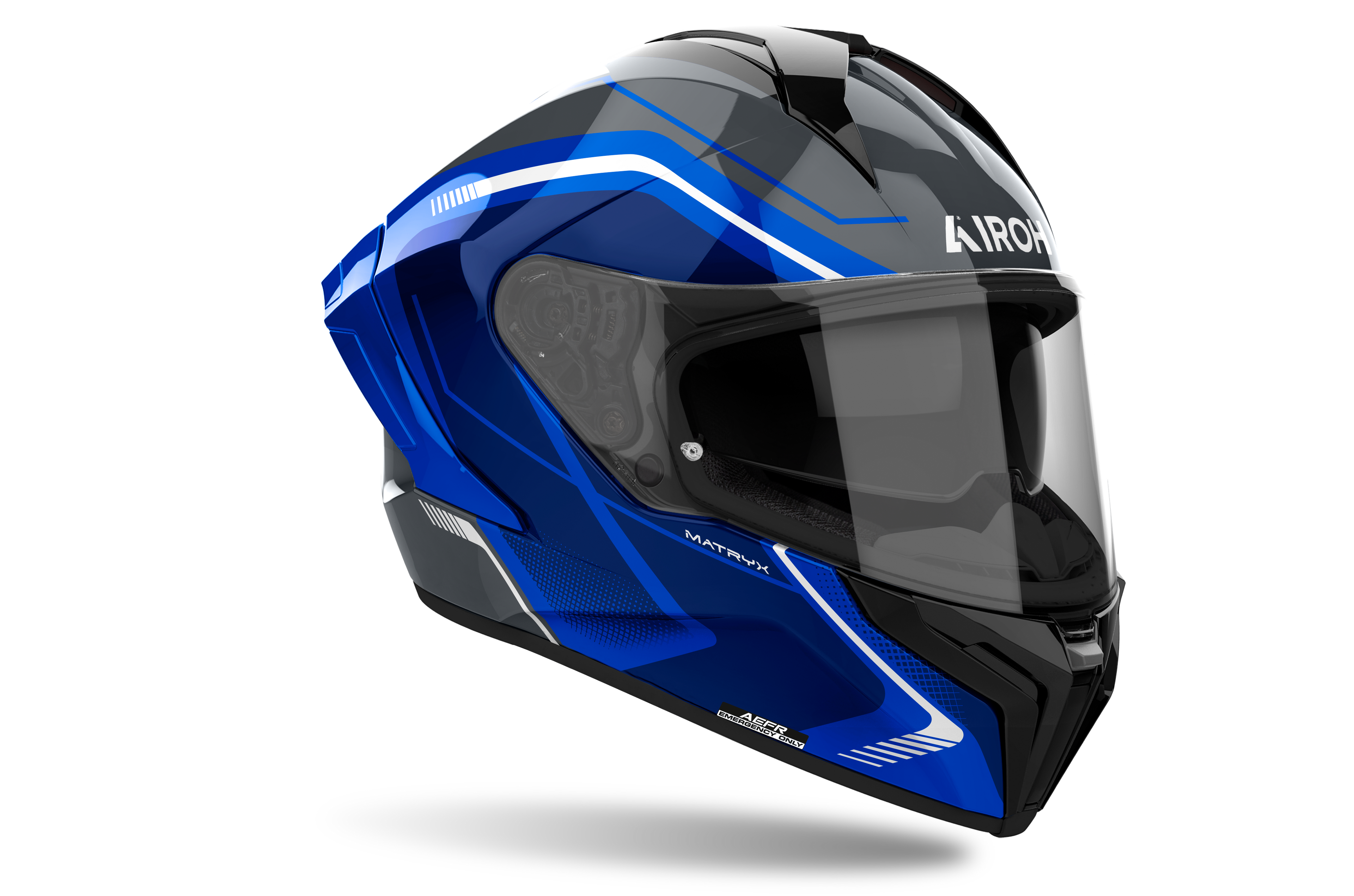 Airoh Airoh Matryx Wide Blue Gloss – Casco Integrale Composite Carbon ECE 22.06 Blu Caschi integrali - Moon Bike - Vista 2