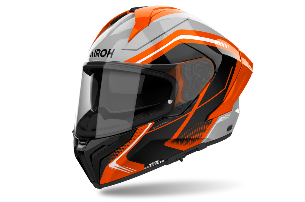 Airoh Airoh Matryx Wide Orange Gloss – Casco Integrale Composite Carbon ECE 22.06 Arancio Caschi integrali - Moon Bike - Vista 3