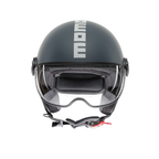 Momo Design FGTR Classic Candy Casco Jet Ottanio Opaco Grigio Bianco – ECE 22.06 ABS Visiera