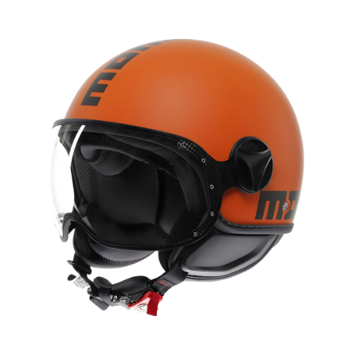Momo Design Momo Design FGTR Classic Casco Jet Arancione Opaco Nero – ECE 22.06 Visiera Carbonio Nero Caschi da moto - Moon Bike - Vista 1