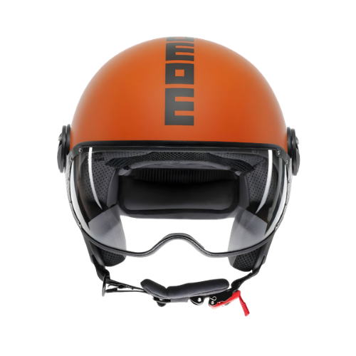 Momo Design Momo Design FGTR Classic Casco Jet Arancione Opaco Nero – ECE 22.06 Visiera Carbonio Nero Caschi da moto - Moon Bike - Vista 2