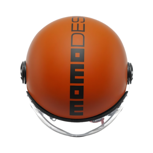 Momo Design Momo Design FGTR Classic Casco Jet Arancione Opaco Nero – ECE 22.06 Visiera Carbonio Nero Caschi da moto - Moon Bike - Vista 3