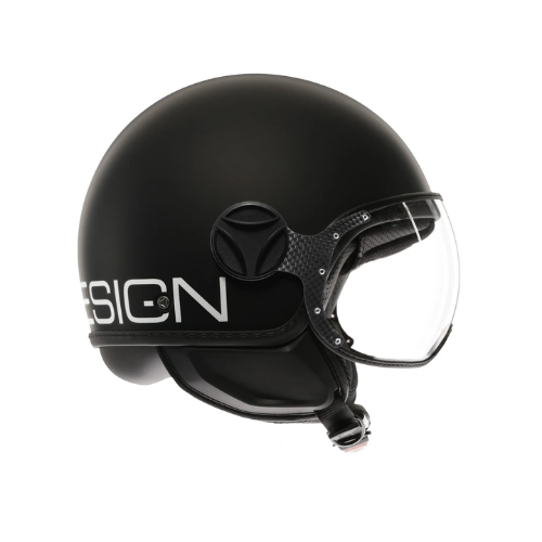 Momo Design FGTR Classic E2206 Casco Jet Nero Opaco/Bianco – Mono ECE 22.06