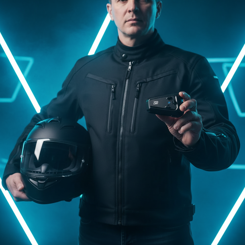 MotoLine Auricolare Bluetooth Casco Moto Wireless IPX6 – Assistente AI, 12h Autonomia Interfoni - Moon Bike - Vista 6